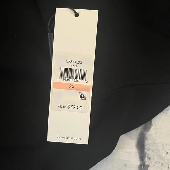 2X- plus size Calvin Klein Black Pullover with Logo - Picture 7 of 12